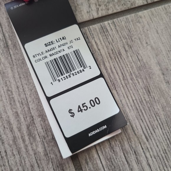 🆕️ NWT Adidas girls sweatshirt hoodie grey and pink size large 14 - Picture 5 of 7